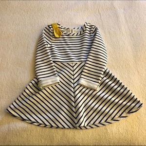 HP ❤️ OshKosh 3T Navy Stripe Dress with Yellow Bow